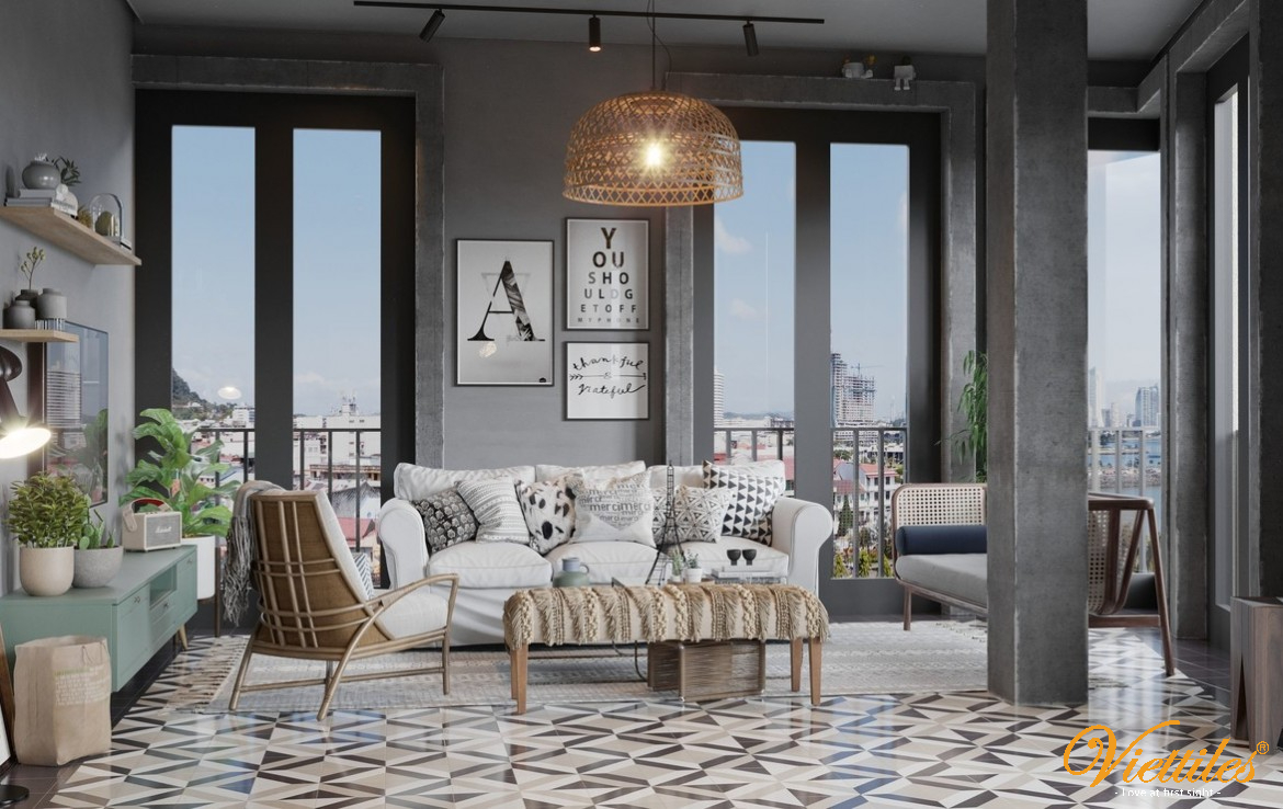 لمسات فنية وفنغ شوي لغرف المعيشة الحديثة